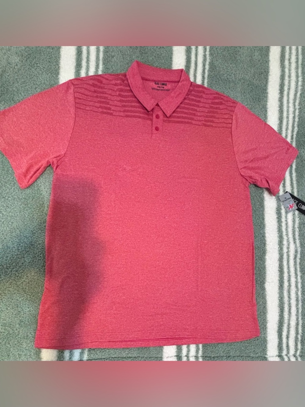 Black Clover 🍀 Light Red Heather XXL Men's Polo with Subtle Chest Stripe